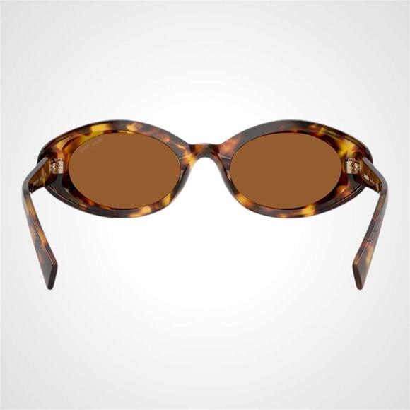 New MIU MIU Sunglasses Brown Tortoise Oval Womens Reverie - Picture 3 of 6